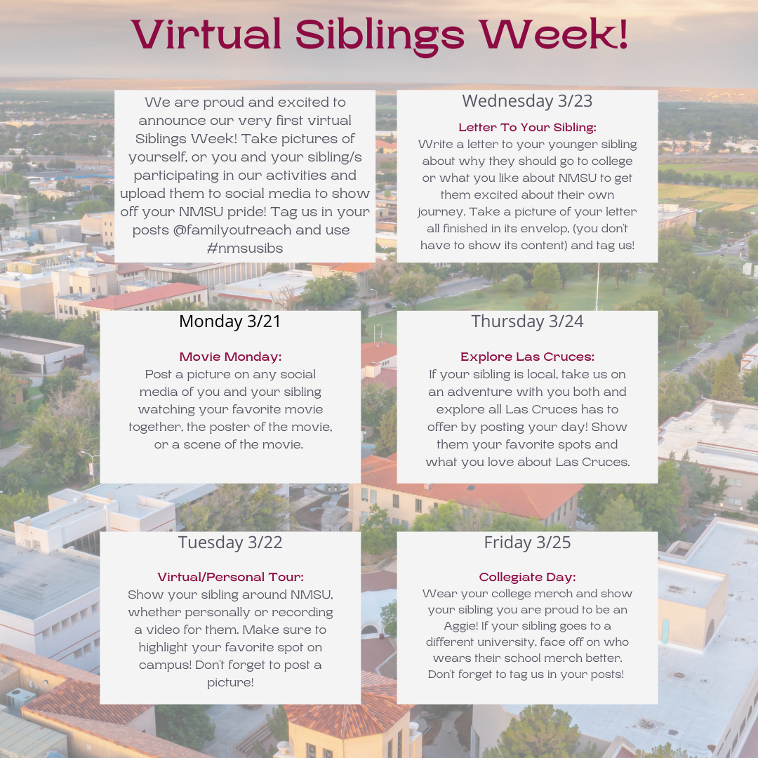 virtual siblings week info