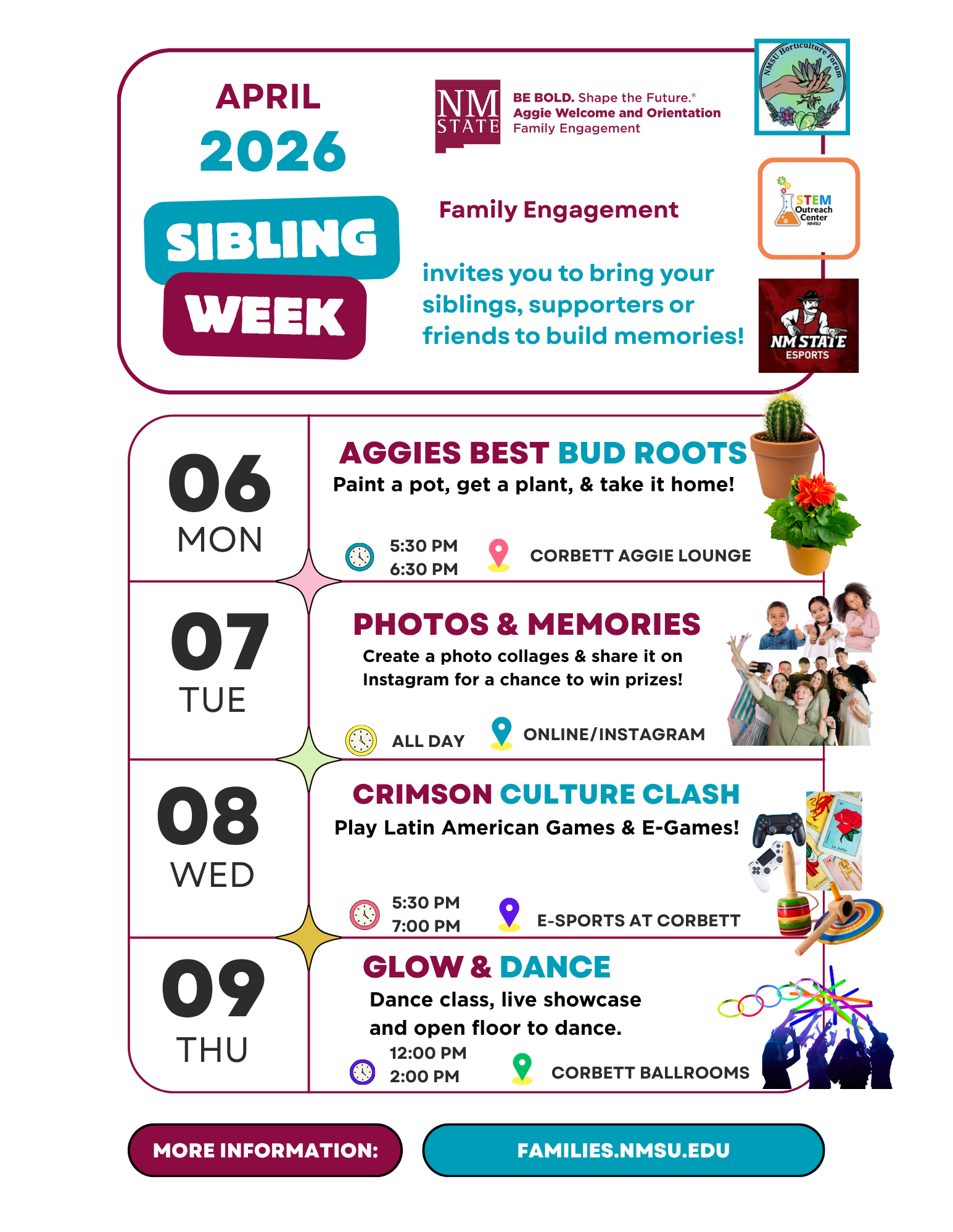 Sibling Week Schedule 2026